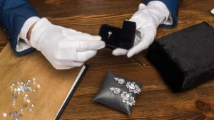 Luxurious diamond ring presentation at an Orlando jeweler