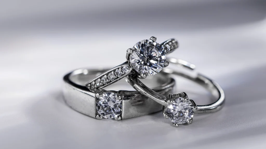 Collection of white gold diamond rings for sale